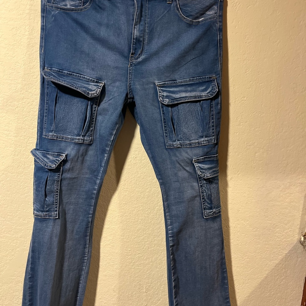 Blue Cargo Jeans for ladies
